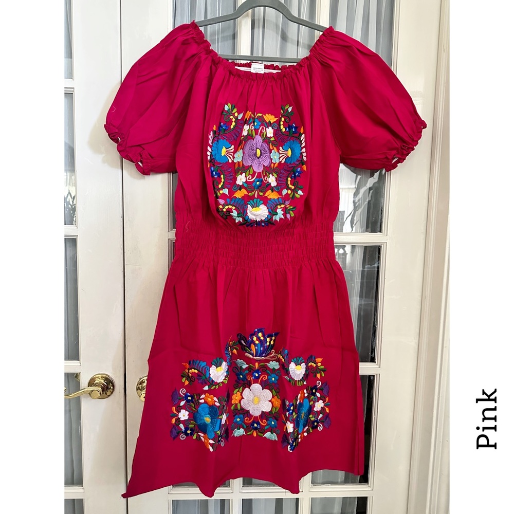 Mexican Peasant Style Embroidered Dress